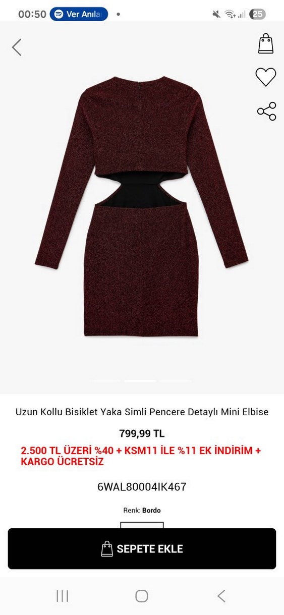 Bordo Parlak Mini Abiye Elbise - Görsel 3