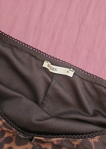 Drapeli Kahverengi Yılan Desenli Uzun Etek - Görsel 4