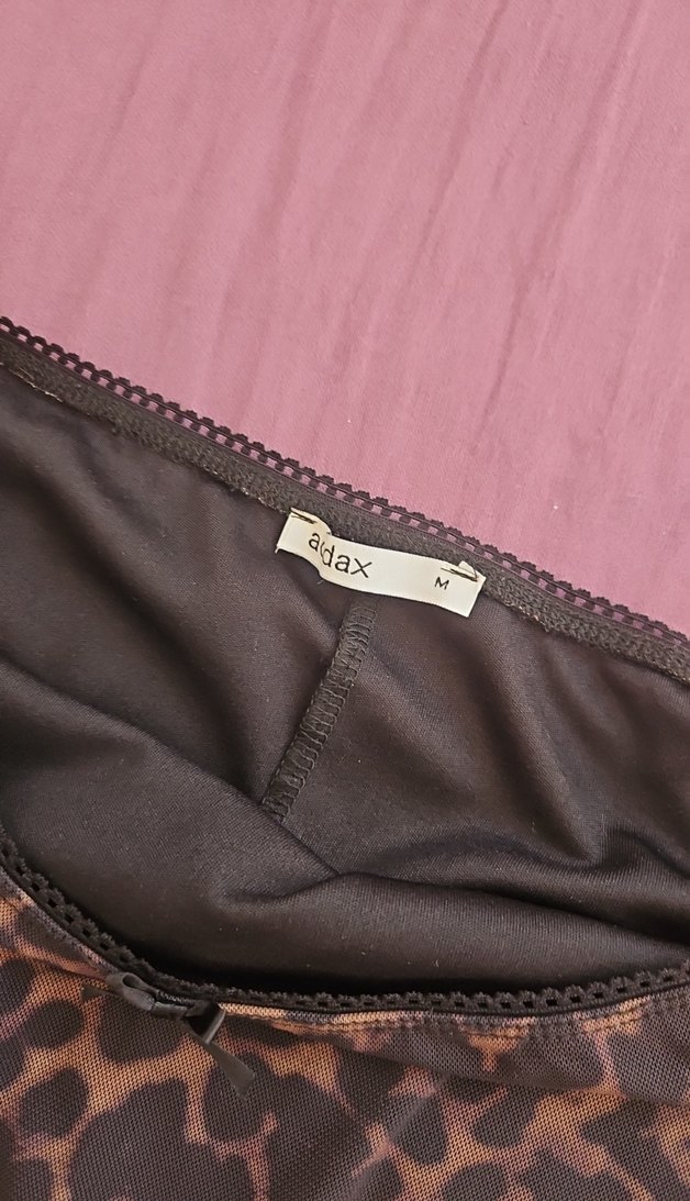 Drapeli Kahverengi Yılan Desenli Uzun Etek - Görsel 4