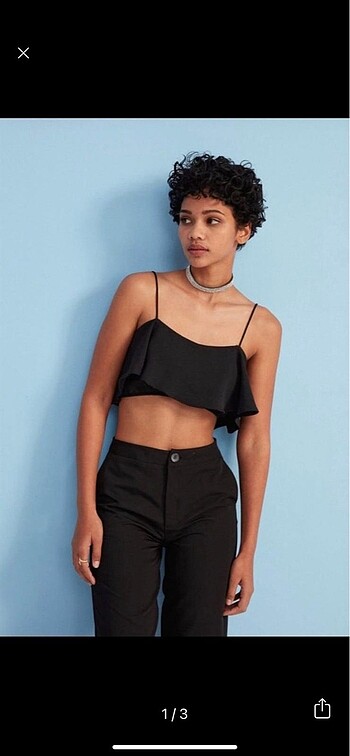 Zara Fırfırlı Askılı Crop