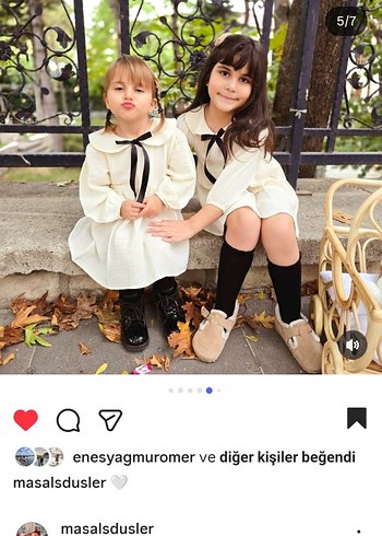 Uzun Kollu Beyaz Fiyonk Detaylı Kız Elbisesi - Görsel 2