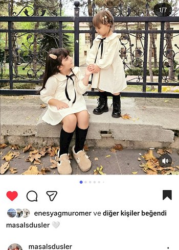 Uzun Kollu Beyaz Fiyonk Detaylı Kız Elbisesi - Görsel 6