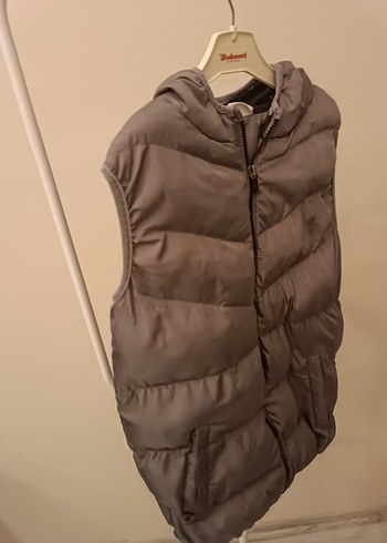 Gri Kapüşonlu çocuk Şişme Yelek - Görsel 3