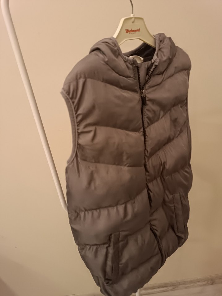 Gri Kapüşonlu çocuk Şişme Yelek - Görsel 3