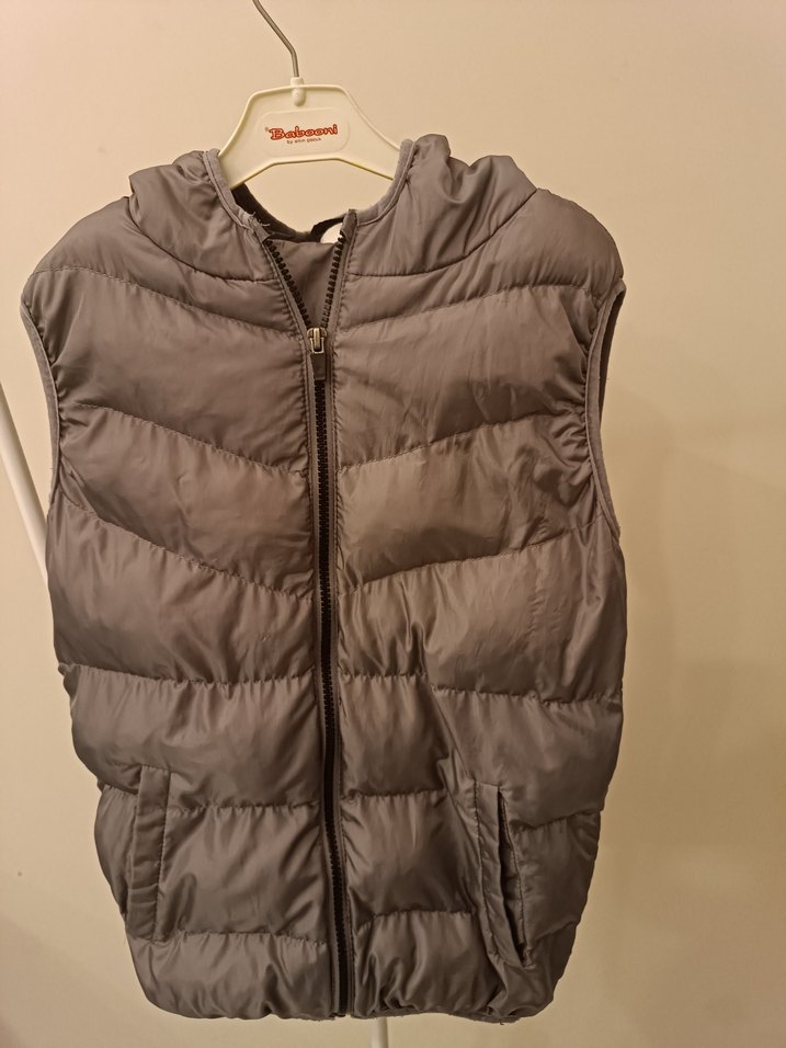 Gri Kapüşonlu çocuk Şişme Yelek - Görsel 2