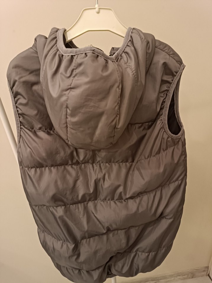 Gri Kapüşonlu çocuk Şişme Yelek - Görsel 4