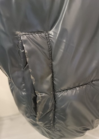 çocuk Gri Kapüşonlu Şişme Mont - Görsel 7