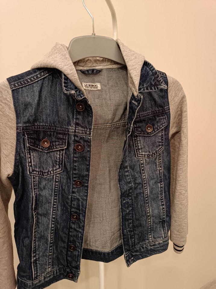 Erkek Çocuk Gri Kapüşonlu Denim Ceket - Görsel 2