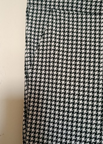 m Beden Gri Kaz Ayağı Desenli Kadın Kumaş Pantolon