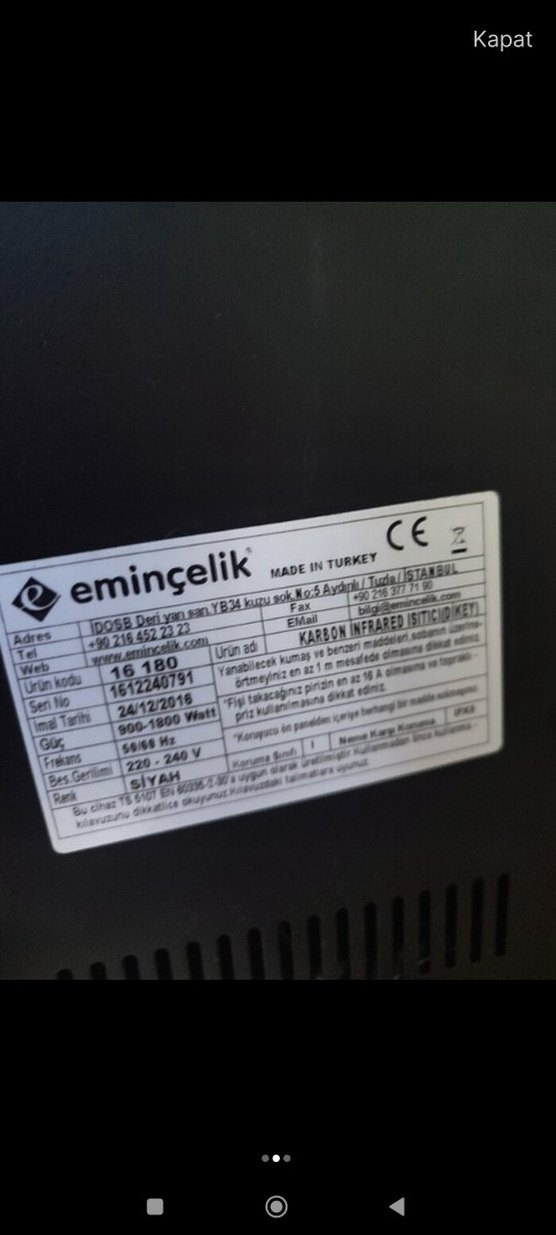 Turuncu Dikey Elektrikli Isıtıcı - Görsel 2