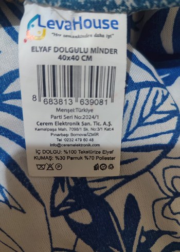 Bohem Mavi Çiçek Desenli Minder 4adet - Görsel 4