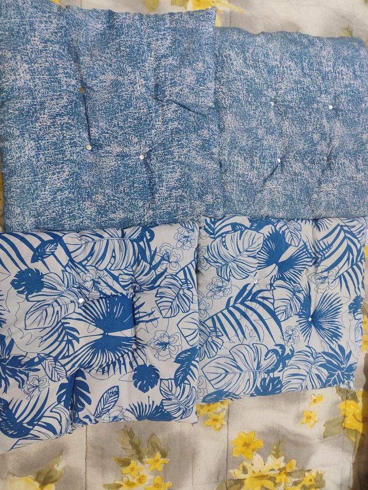 Bohem Mavi Çiçek Desenli Minder 4adet - Görsel 2