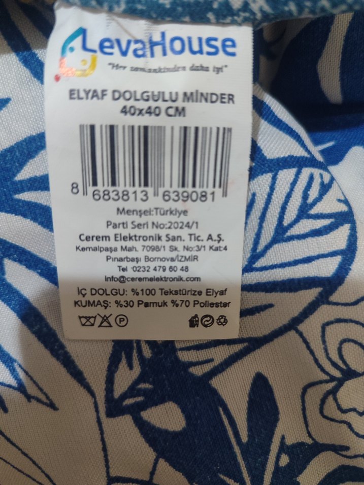 Bohem Mavi Çiçek Desenli Minder 4adet - Görsel 4