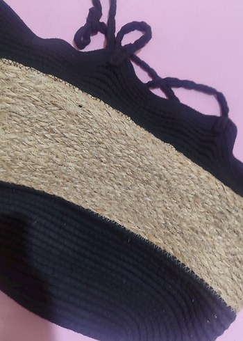 Siyah Bohem Elastik Kadın Çantası - Görsel 2