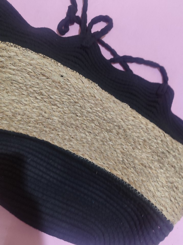 Siyah Bohem Elastik Kadın Çantası - Görsel 2