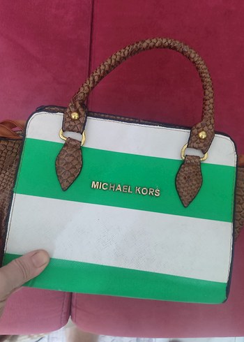 Michael Kors Yeşil Deri Yılan Desenli Kadın Çanta - Görsel 2