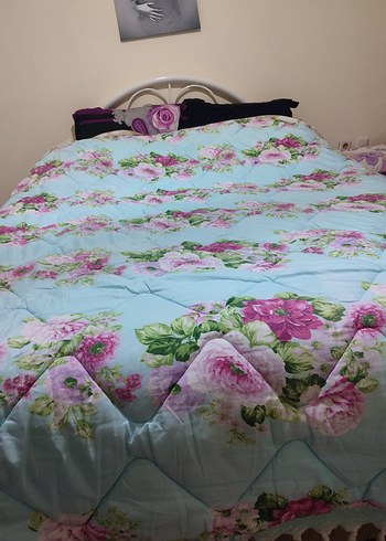 Pembe Çiçek Desenli Pastel iki kişilik yorgan - Görsel 3