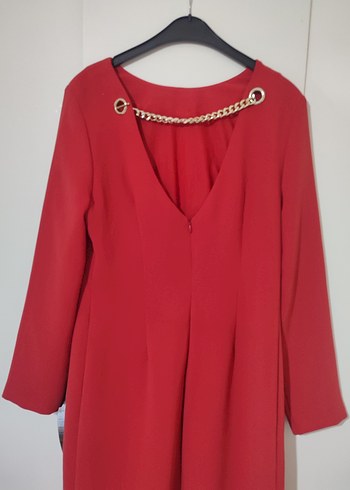 Kadın Kırmızı Uzun Kollu Düğmeli Tunik - Görsel 5