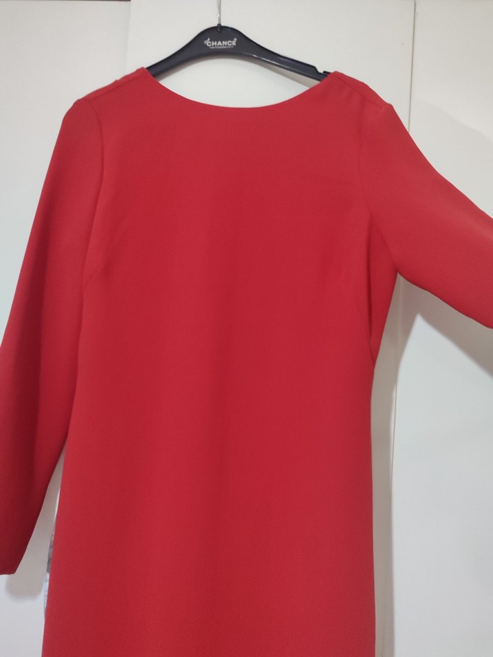 Kadın Kırmızı Uzun Kollu Düğmeli Tunik - Görsel 2