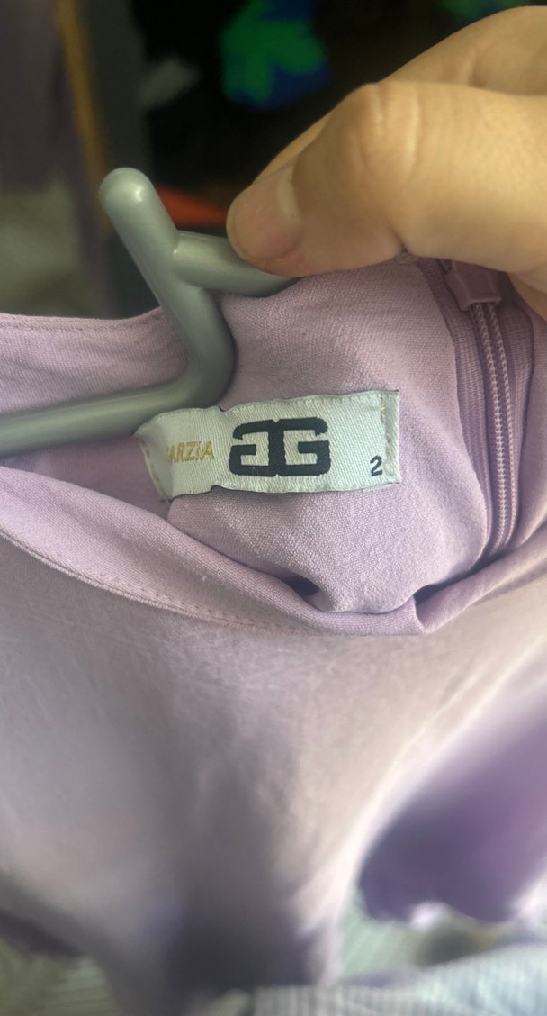 Mor Uzun Kollu Midi Keten Tunik takım - Görsel 2