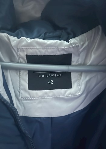 Kadın mavi Uzun Fermuarlı Kışlık mont - Görsel 7