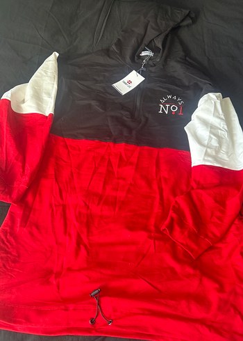 Kırmızı Fermuarlı kadın  Spor Sweatshirt - Görsel 3