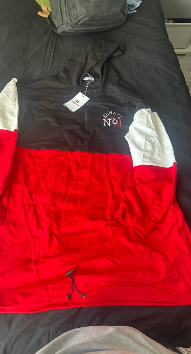 Kırmızı Fermuarlı kadın  Spor Sweatshirt - Görsel 2