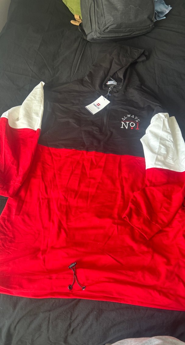 Kırmızı Fermuarlı kadın  Spor Sweatshirt - Görsel 3