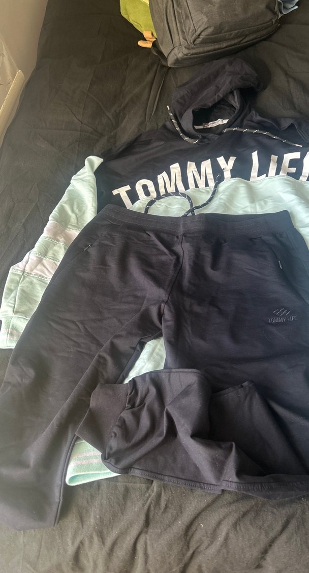 Gri Baskılı Kadın Sweatshirt ve Eşofman Takımı - Görsel 2