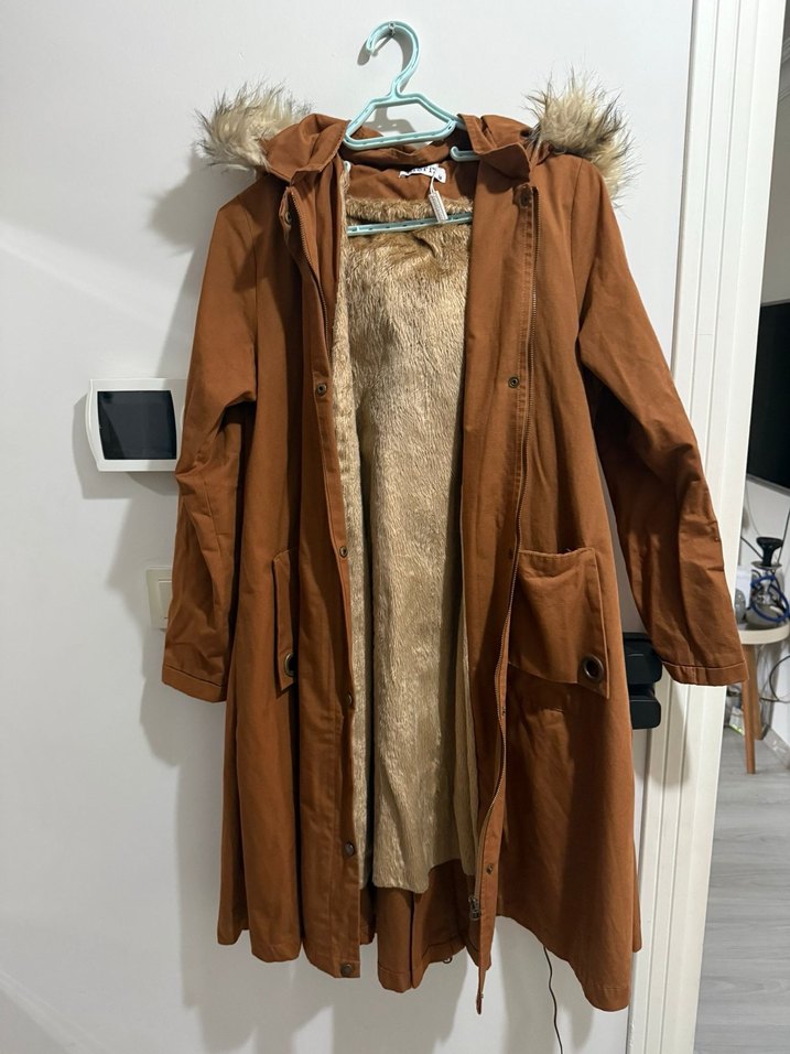 Kahverengi Kürklü Süet Midi Kadın Ceket - Görsel 2