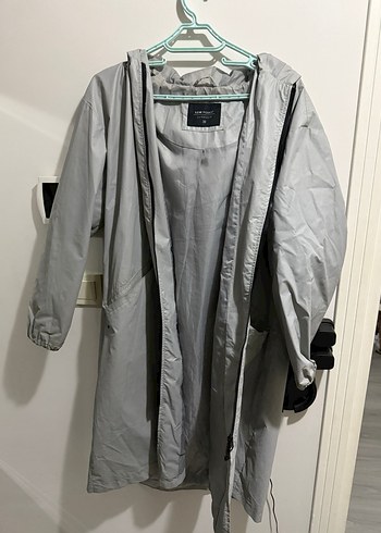Kadın modest Gri Midi Boy Yağmurluk - Görsel 3