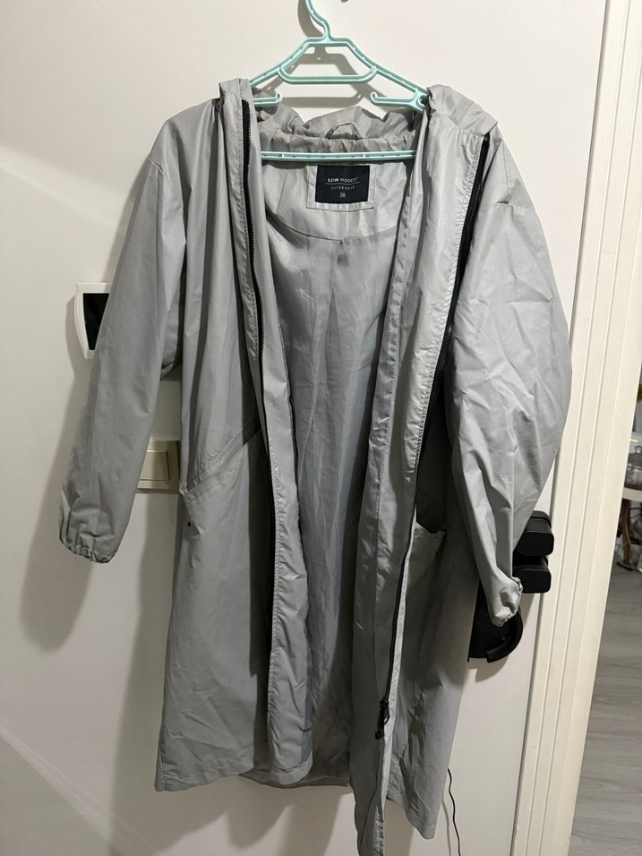 Kadın modest Gri Midi Boy Yağmurluk - Görsel 3