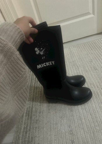 Siyah Mickey Baskılı Lastik Bot - Görsel 3