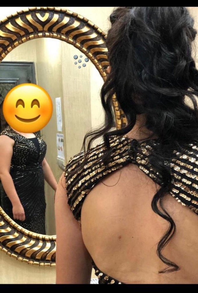 Siyah Payetli Yılan Desenli Midi Elbise - Görsel 3