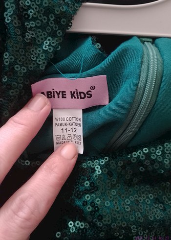 Parlak Yeşil Kız Çocuk Abiye Elbise - Görsel 5