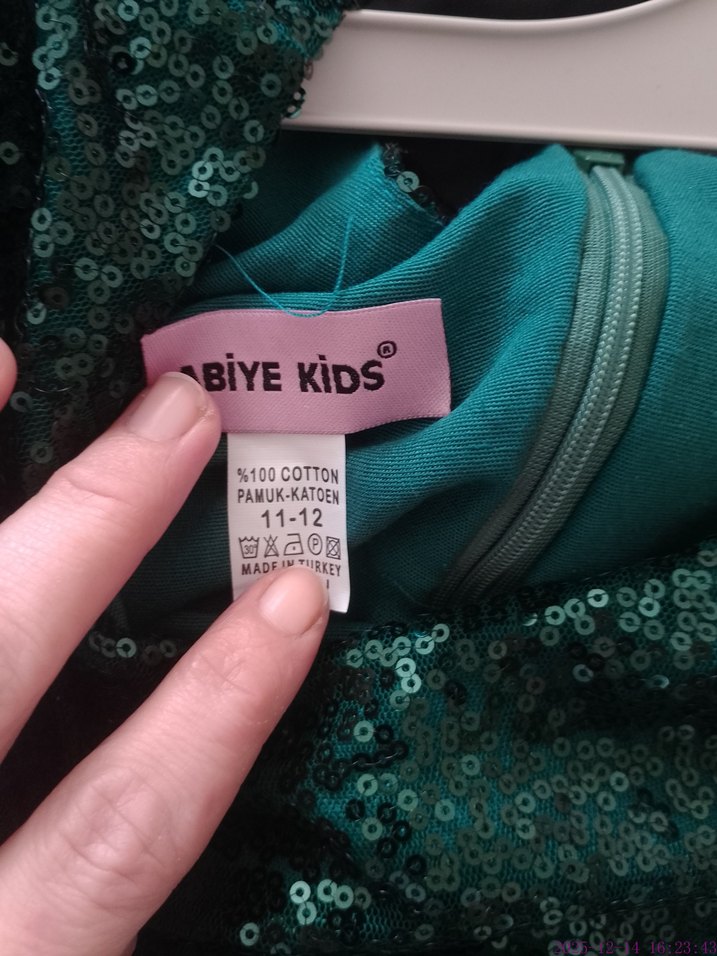 Parlak Yeşil Kız Çocuk Abiye Elbise - Görsel 5