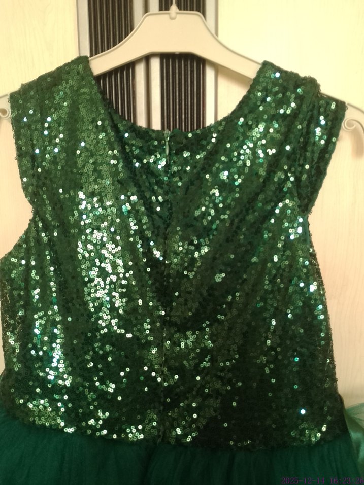 Parlak Yeşil Kız Çocuk Abiye Elbise - Görsel 3