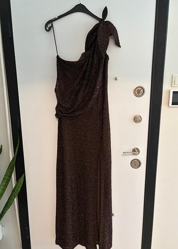 Maison Kairos Kahverengi İşlemeli Maksi Elbise - Görsel 4