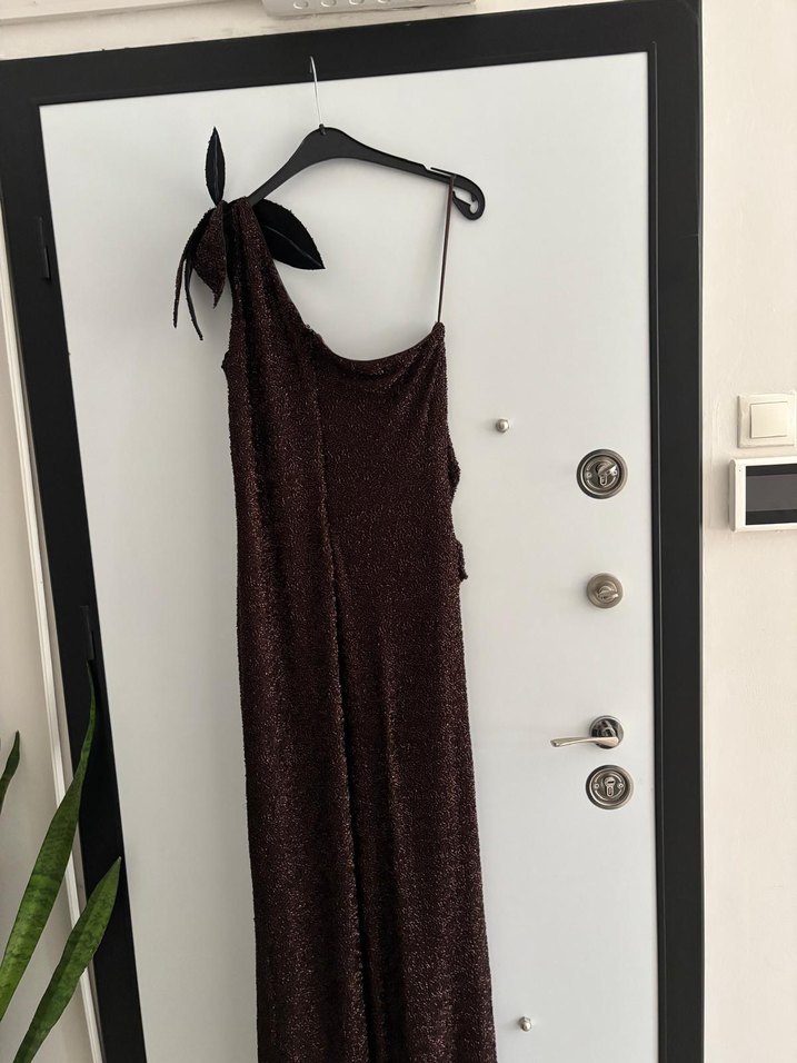 Maison Kairos Kahverengi İşlemeli Maksi Elbise - Görsel 5