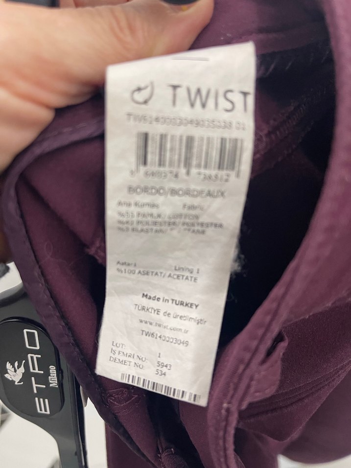 Bordo Kadın Kemerli Midi Kumaş Pantolon - Görsel 5