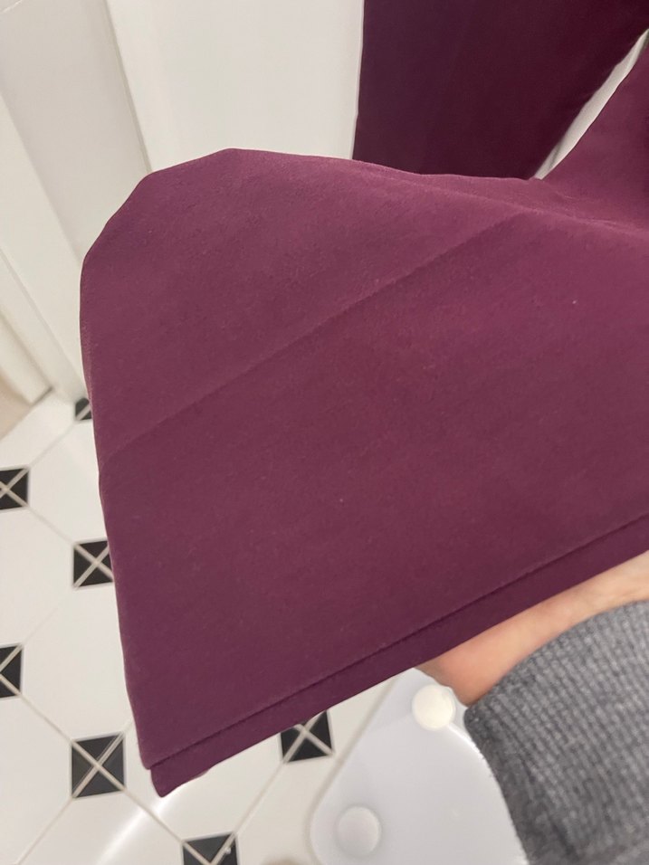 Bordo Kadın Kemerli Midi Kumaş Pantolon - Görsel 4