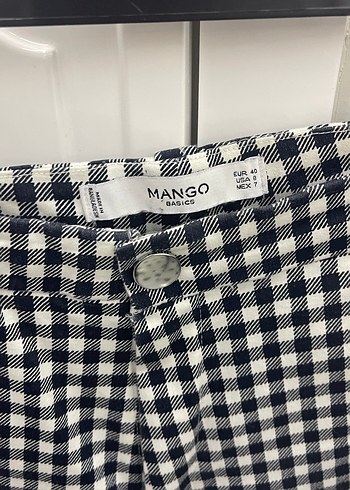 Ekose Desenli Midi Kadın Kumaş Pantolon - Görsel 2