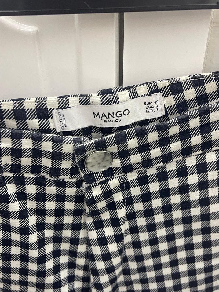 Ekose Desenli Midi Kadın Kumaş Pantolon - Görsel 2