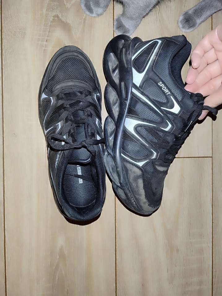 Erkek Siyah Spor Ayakkabı Bağcıkları - Görsel 2