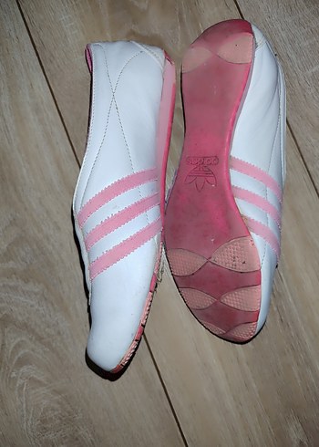 Beyaz Pembe Bantlı Kadın Dolgu Topuk Spor Ayakkabı - Görsel 5