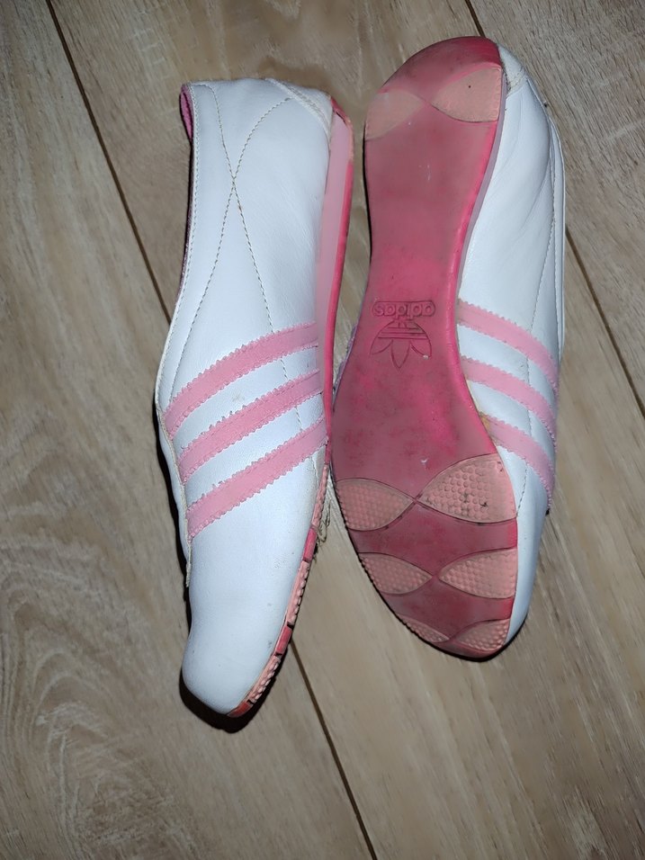 Beyaz Pembe Bantlı Kadın Dolgu Topuk Spor Ayakkabı - Görsel 5