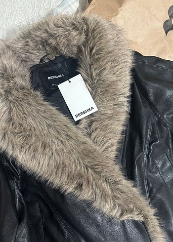 Kahverengi Kürklü Deri Kadın Ceket - Görsel 4