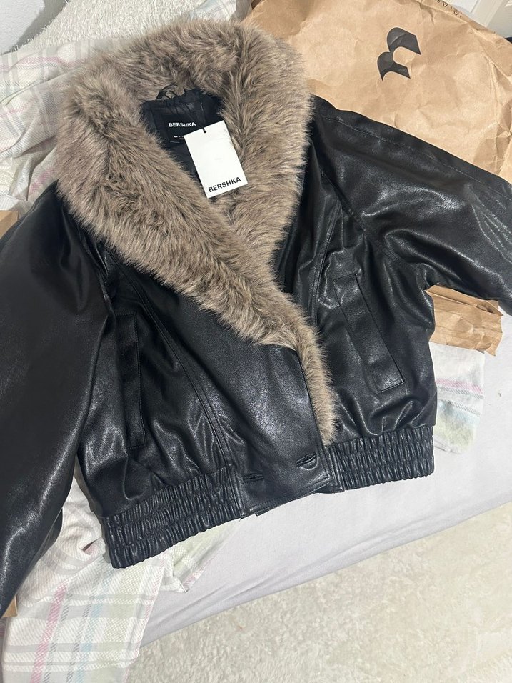 Kahverengi Kürklü Deri Kadın Ceket - Görsel 3