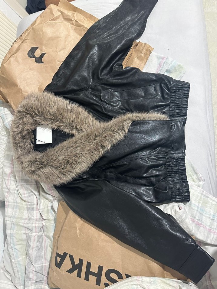 Kahverengi Kürklü Deri Kadın Ceket - Görsel 2