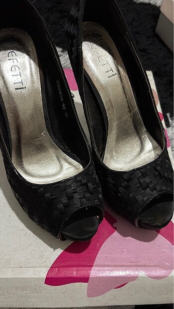 Siyah platformlu topuklu ayakkabı - Görsel 8